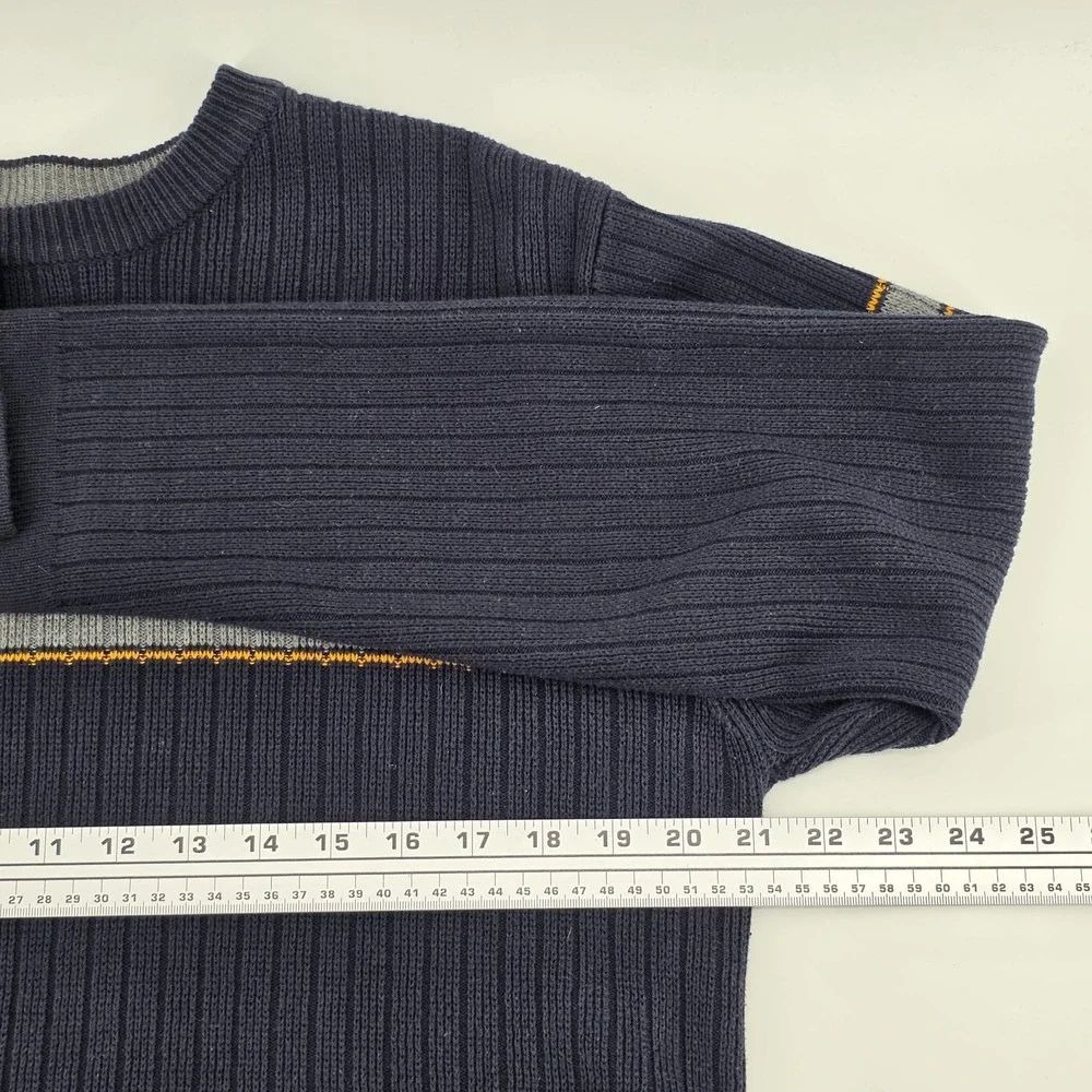 Vintage Aeropostale Sweater Mens Size‎ Medium Navy Henley Knit Ribbed Pullover